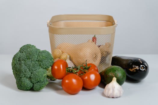 fresh fruits and vegetables for a plant-based meal