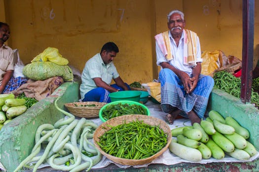 farmers market with fresh produce