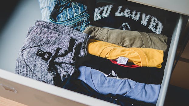 neatly organized closet